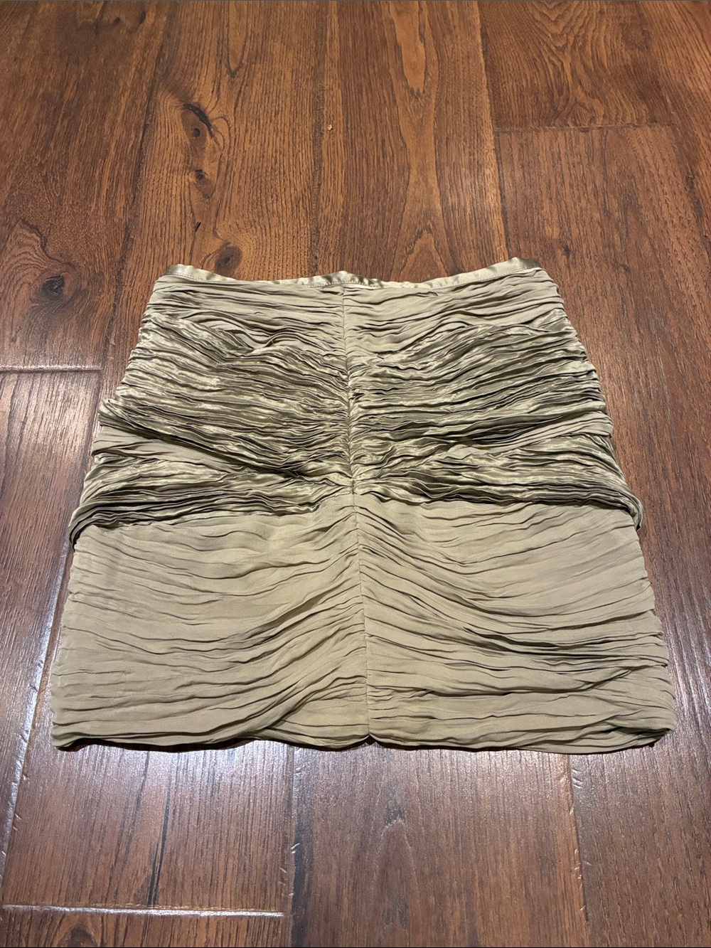 Catherine Malandrino Beige Ruched Mini Skirt